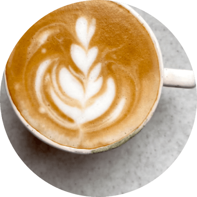 ラテアートを真上から撮ったカフェ風アイコン画像（大人かわいい）