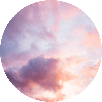 ピンクと紫のパステルカラーの雲のアイコン画像（大人かわいい空）